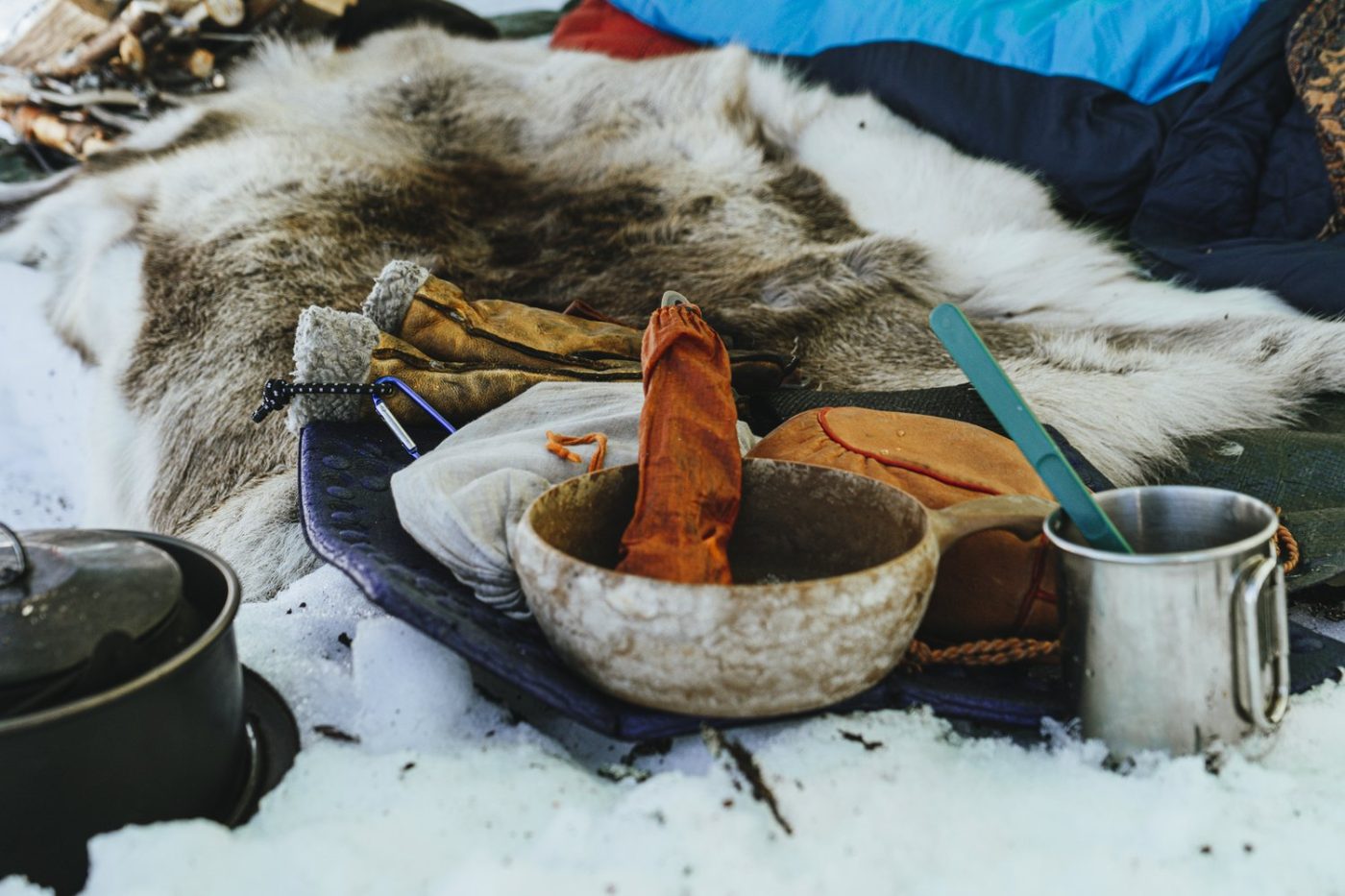 Winter camping in Finland