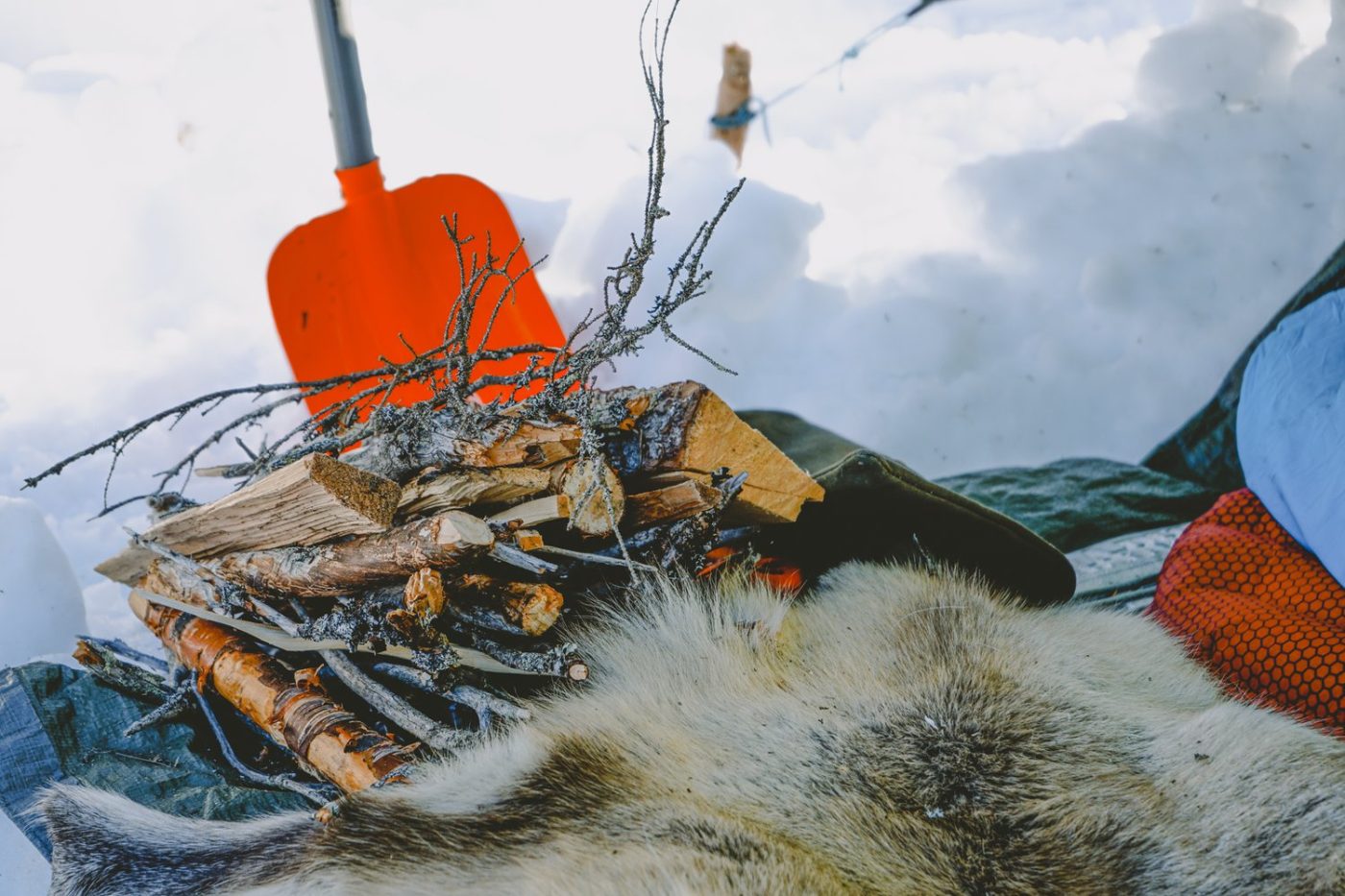 Winter camping in Finland