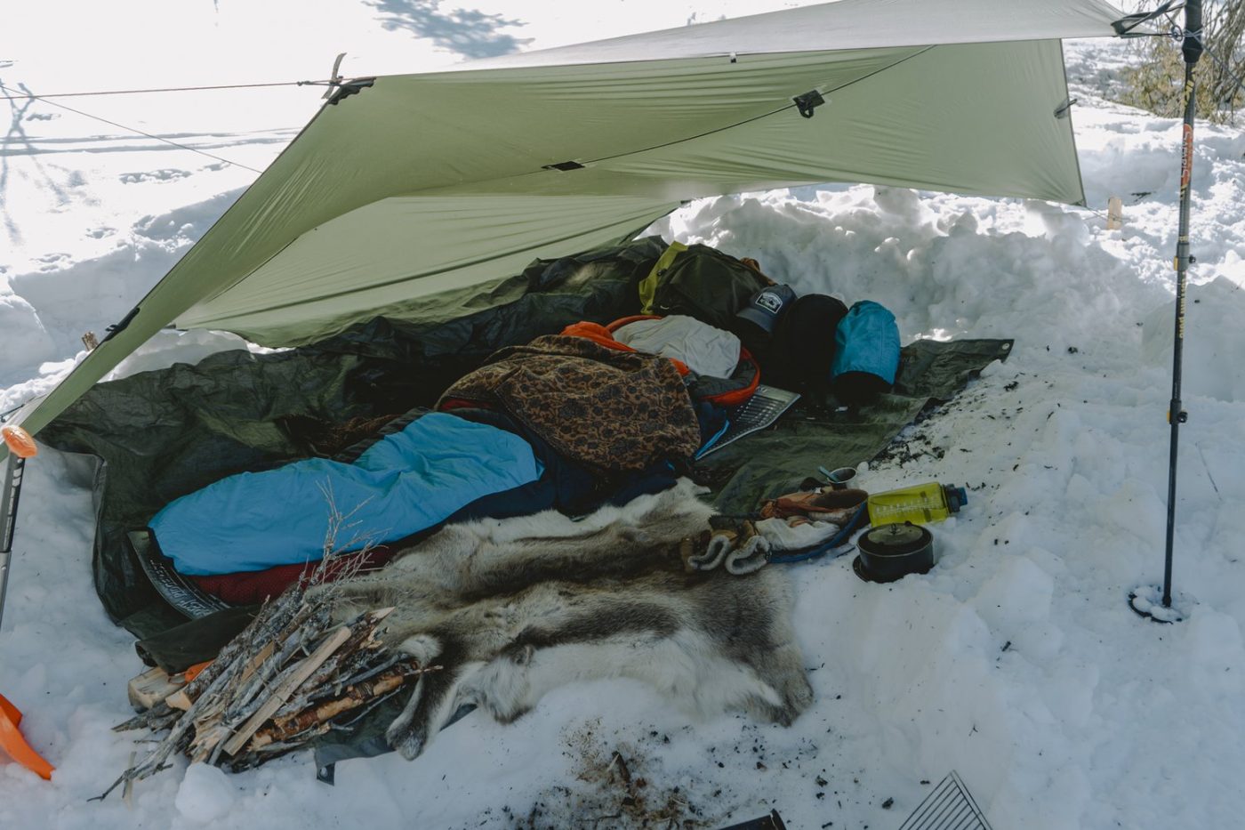 Winter camping in Finland